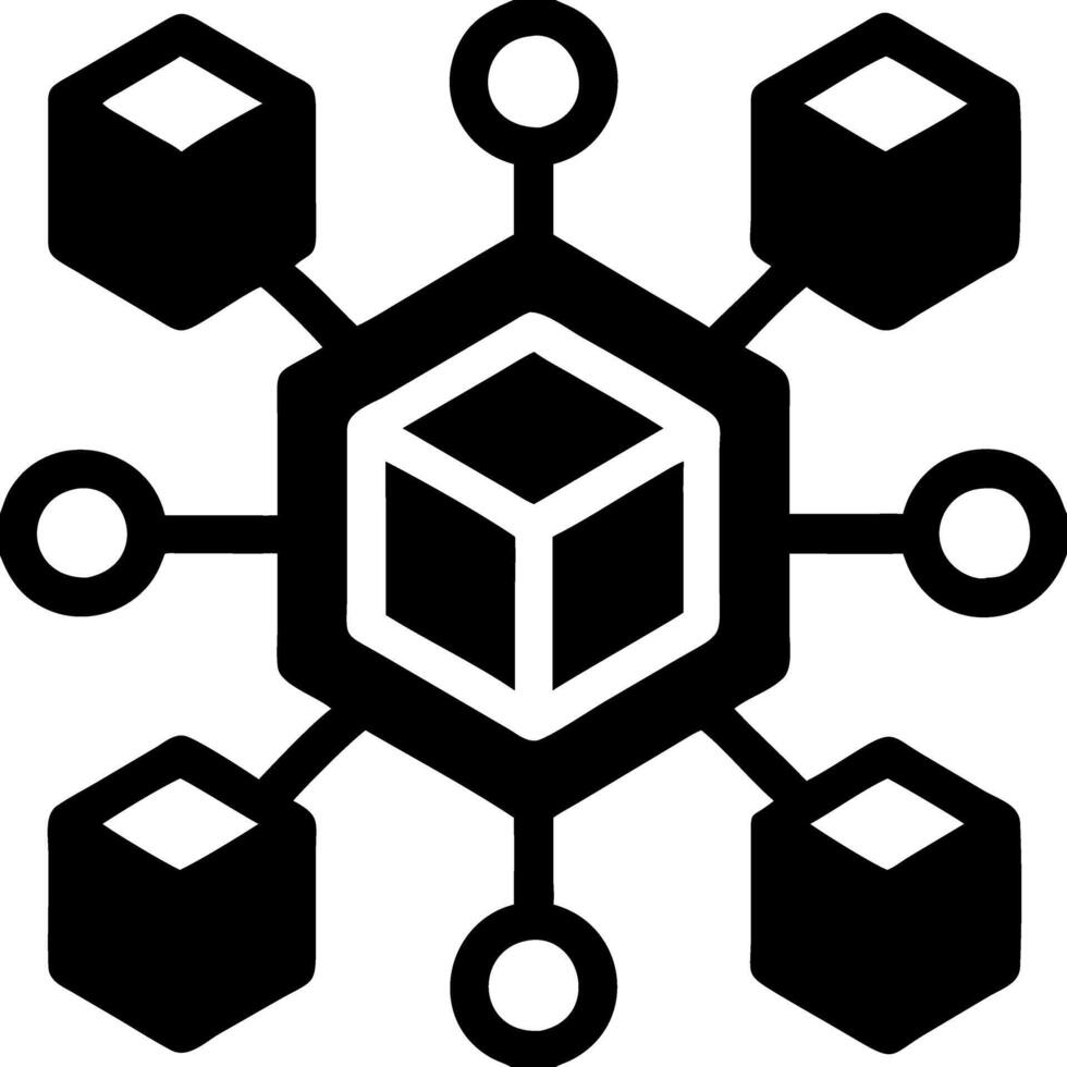 blockchain red ilustración para tecnología y criptomoneda aplicaciones vector