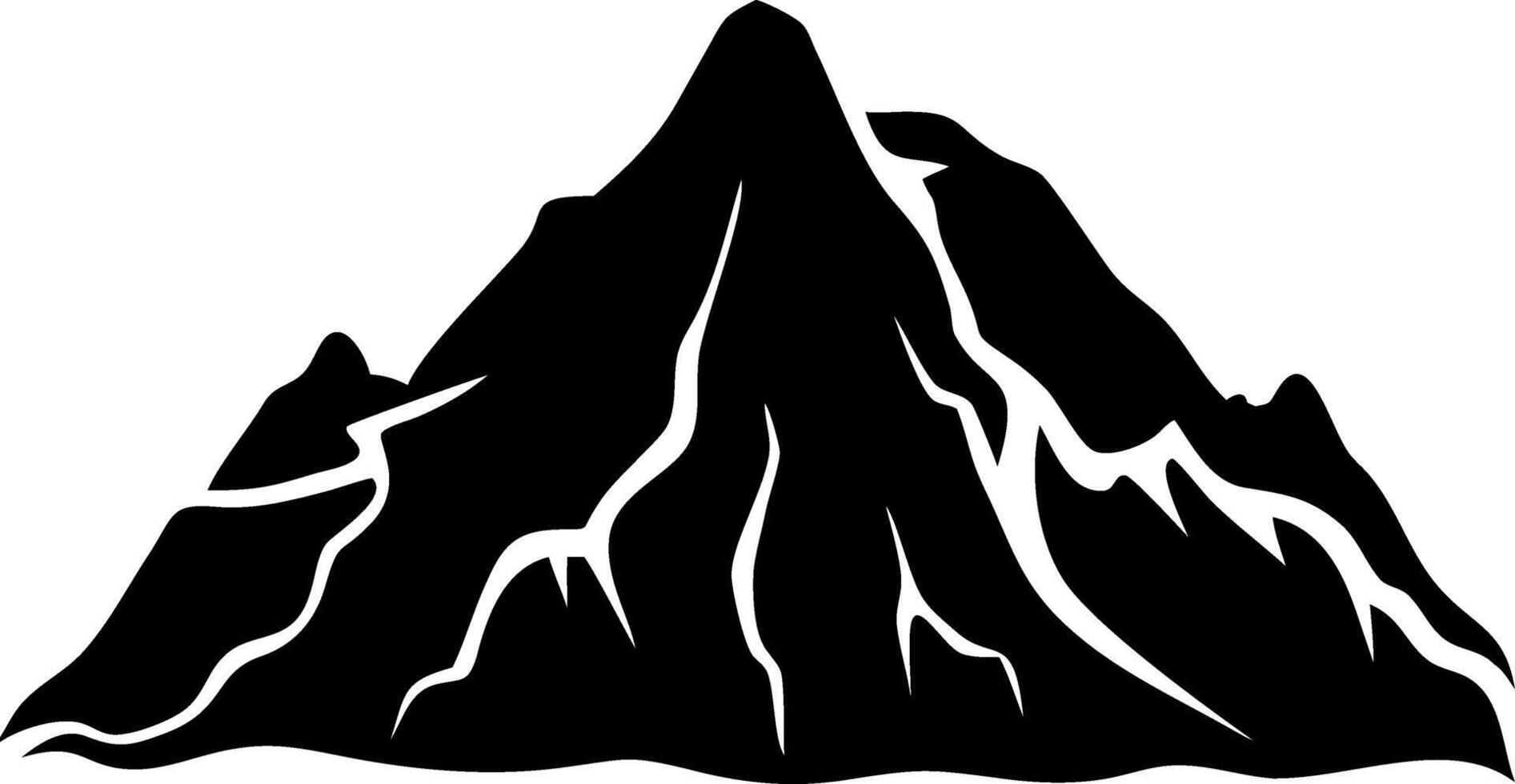 Bold Mountain Silhouette for Tattoo Design and Nature Illustrations vector