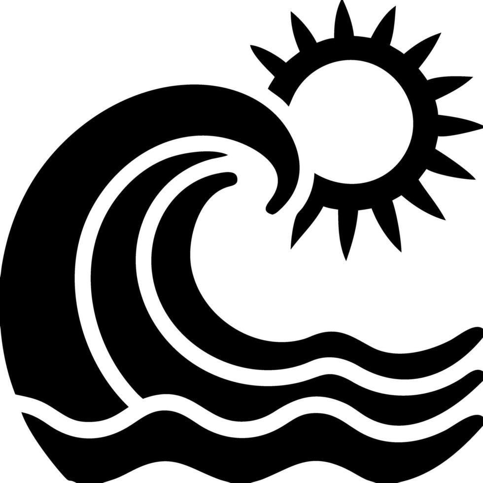 Bold Sun and Wave for Summer Themed Design and Artwork Projects vector