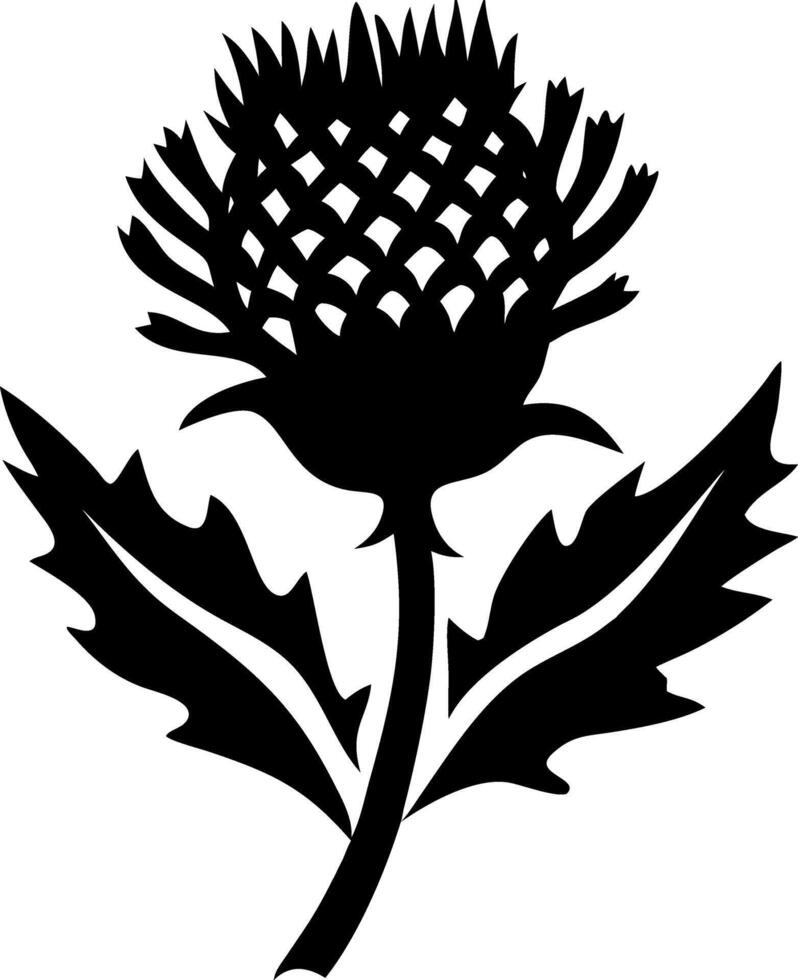 Bold Thistle Silhouette Art for Nature and Botanical Designs vector