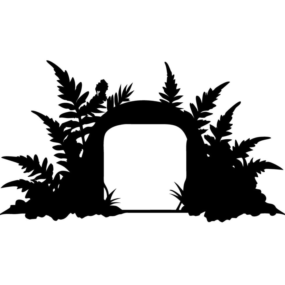 Botanical Arch Silhouette with Fern Leaves for Nature Illustrations and Designs vector