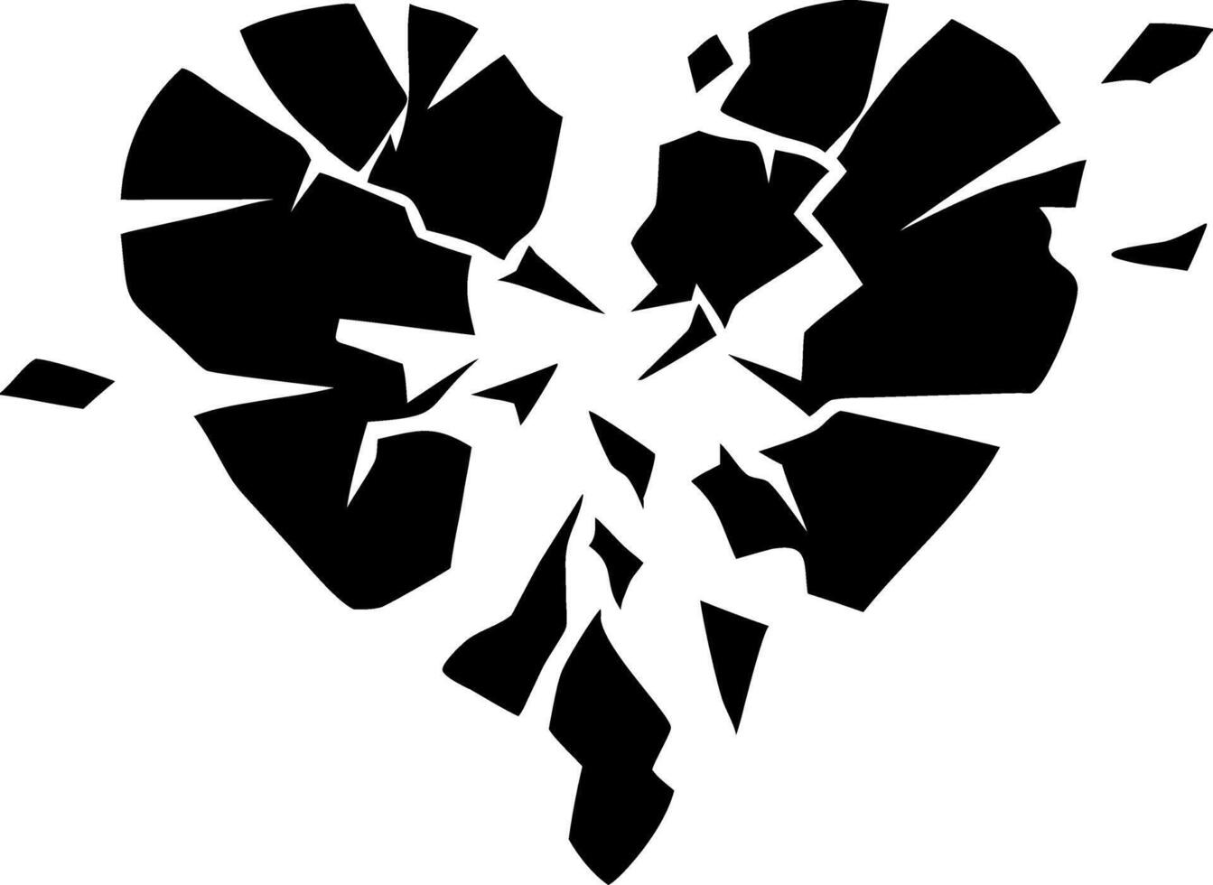 Broken Heart Shattered Pieces Symbolizing Heartbreak and Emotional Pain vector