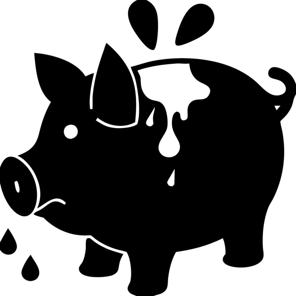 Broken Piggy Bank Illustration for Savings and Finance Concepts vector
