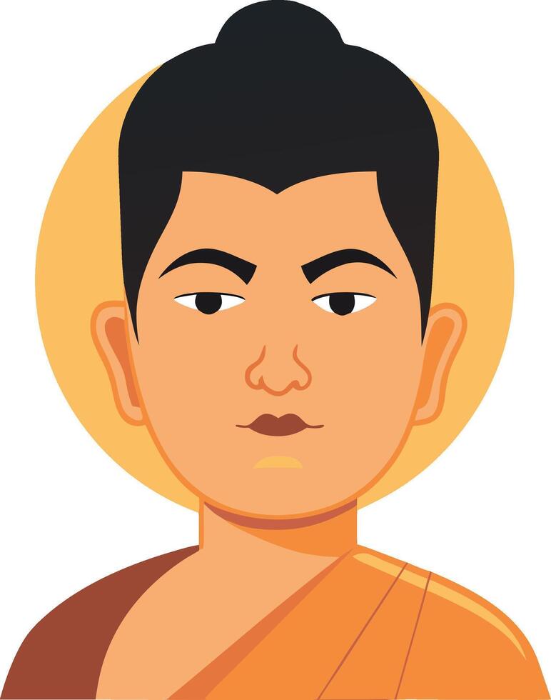 Buddhist Monk Illustration Spiritual Meditation Art for Tattoo Design and Coloring Book vector