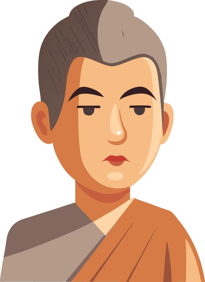 Buddhist Monk Illustration Spiritual Meditation Art Design vector