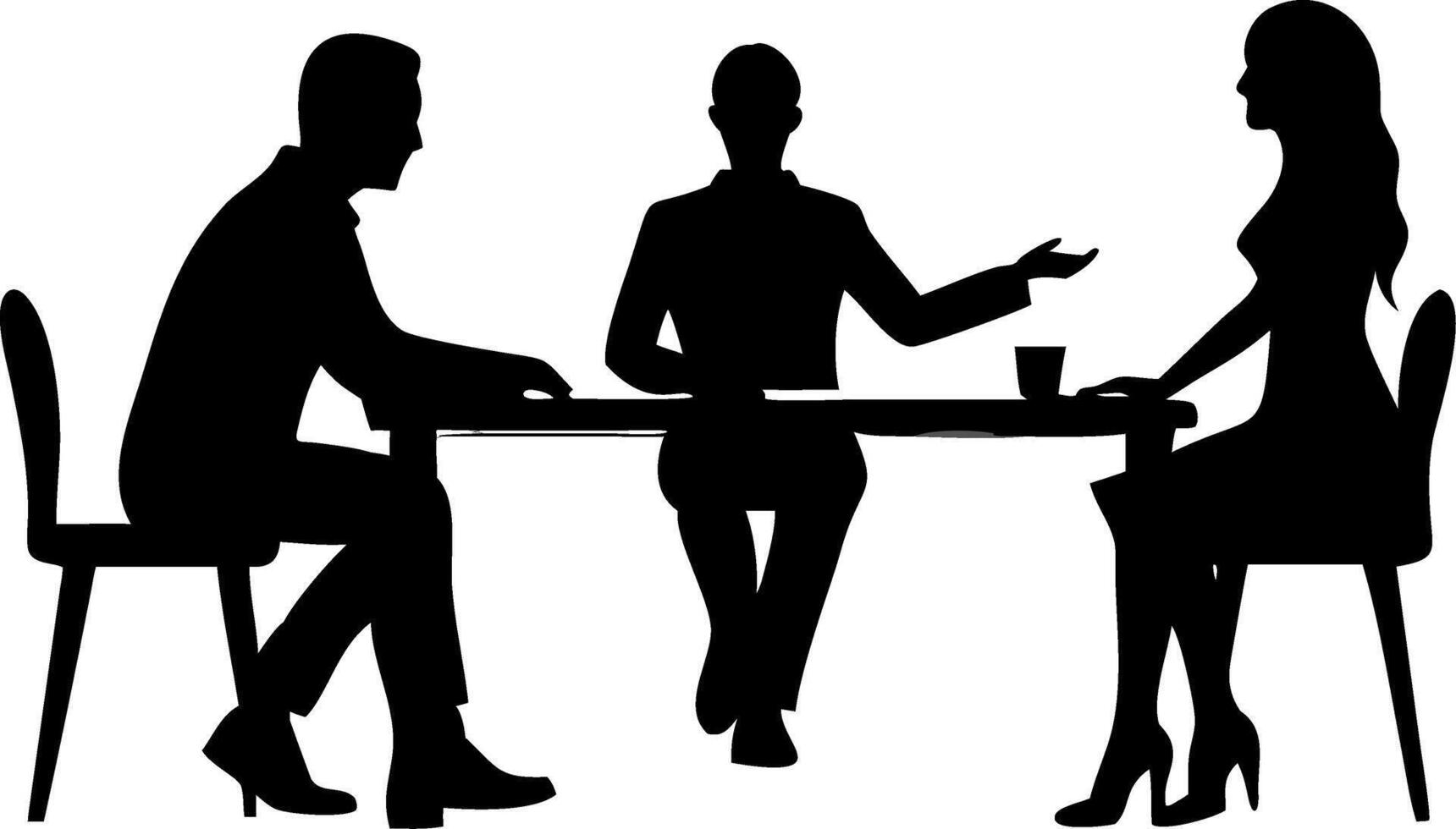 Business Meeting Silhouette Illustration for Professional Design Projects vector