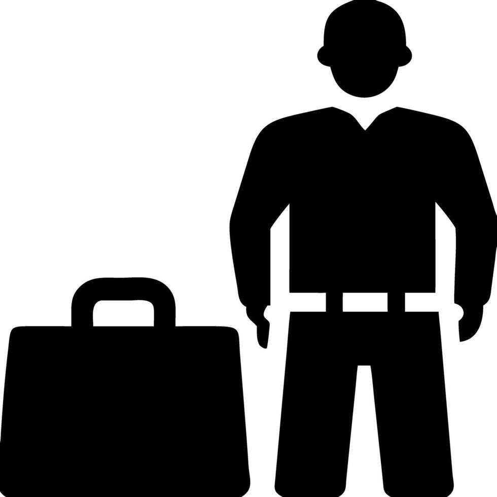 Business Traveler Silhouette with Suitcase for Travel and Transportation Design Projects vector