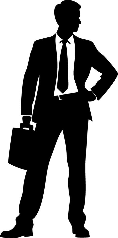 Businessman Silhouette with Briefcase Professional for Corporate Design vector