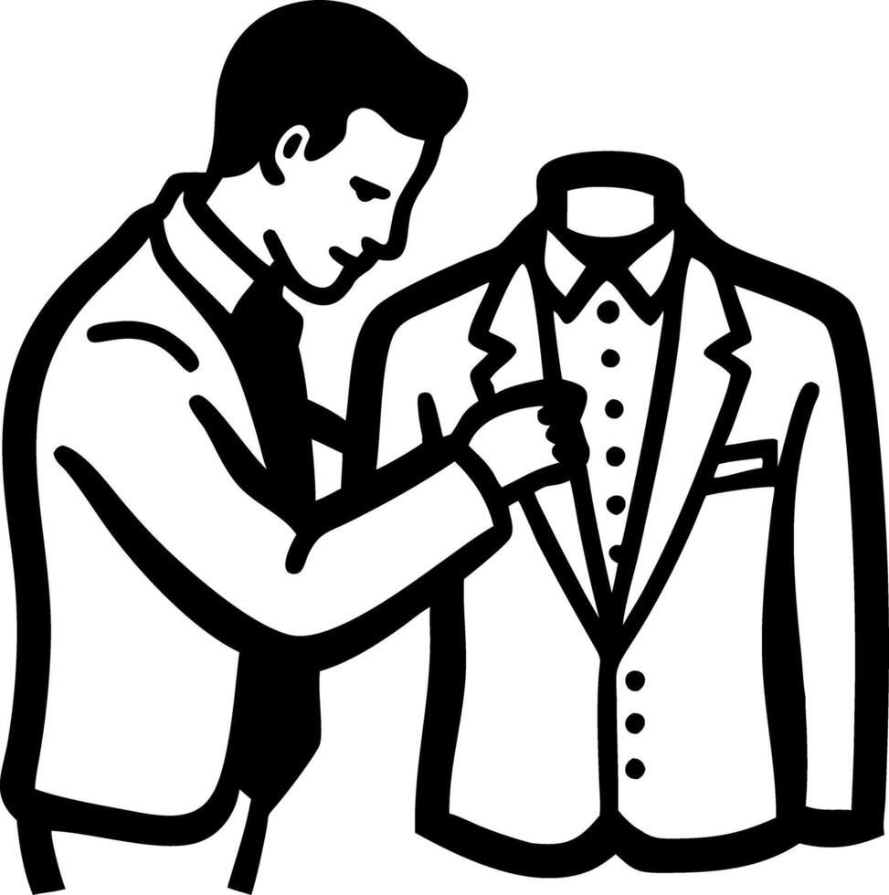 Businessman Tailor Adjusting Suit Illustration for Fashion Industry and Branding vector
