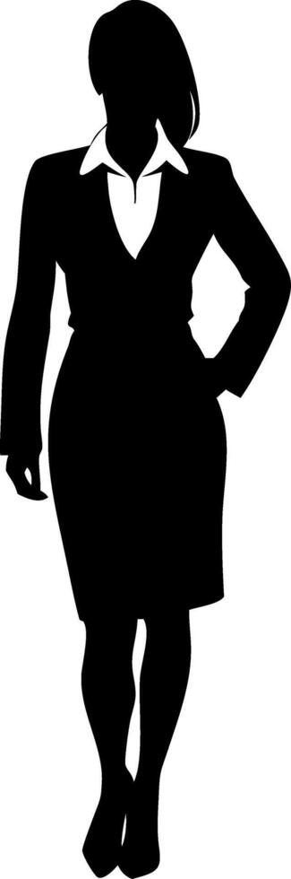 Businesswoman Silhouette Professional Female in Dress for Design and Branding vector