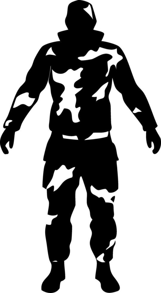 Camouflage Soldier Silhouette Art for Military Design and Decoration vector