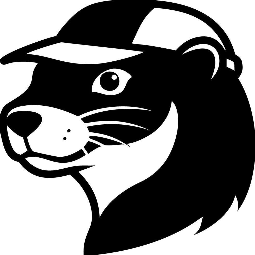 Cartoon Otter Wearing Cap Art Illustration for Logos and Merchandise Design vector