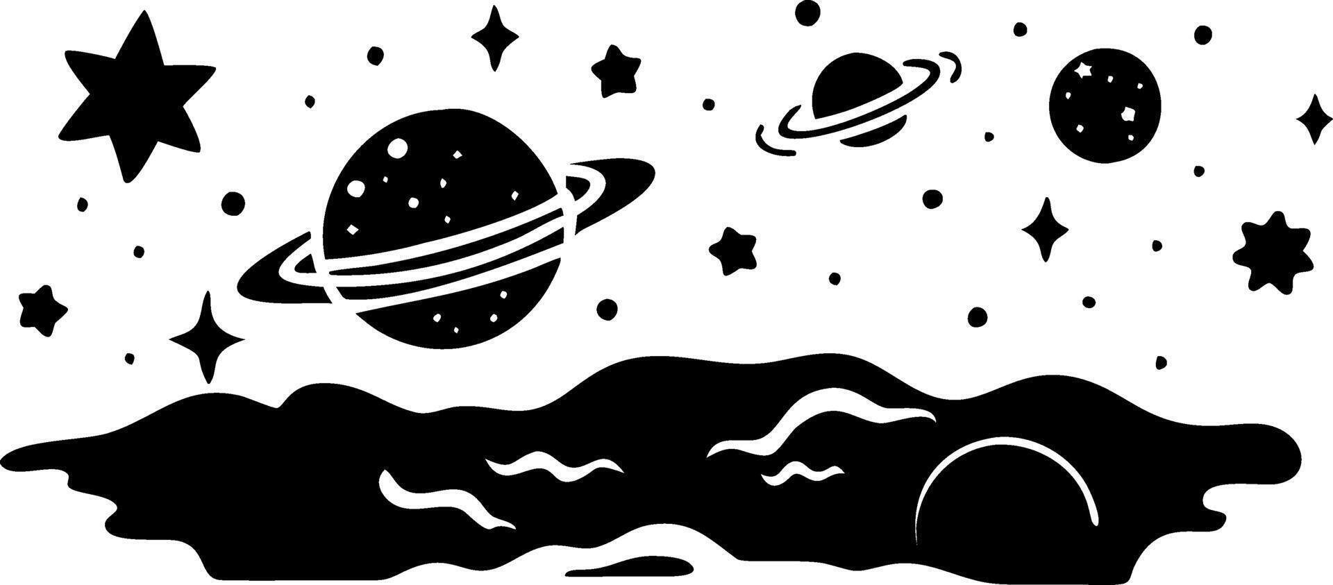 Celestial Illustration with Planets and Stars for Tattoos and Designs vector