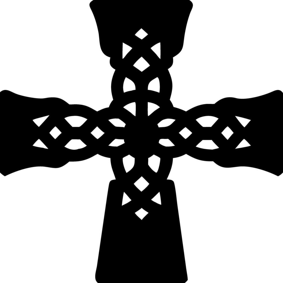 Celtic Knot Cross Silhouette for Tattoos and Graphic Design vector