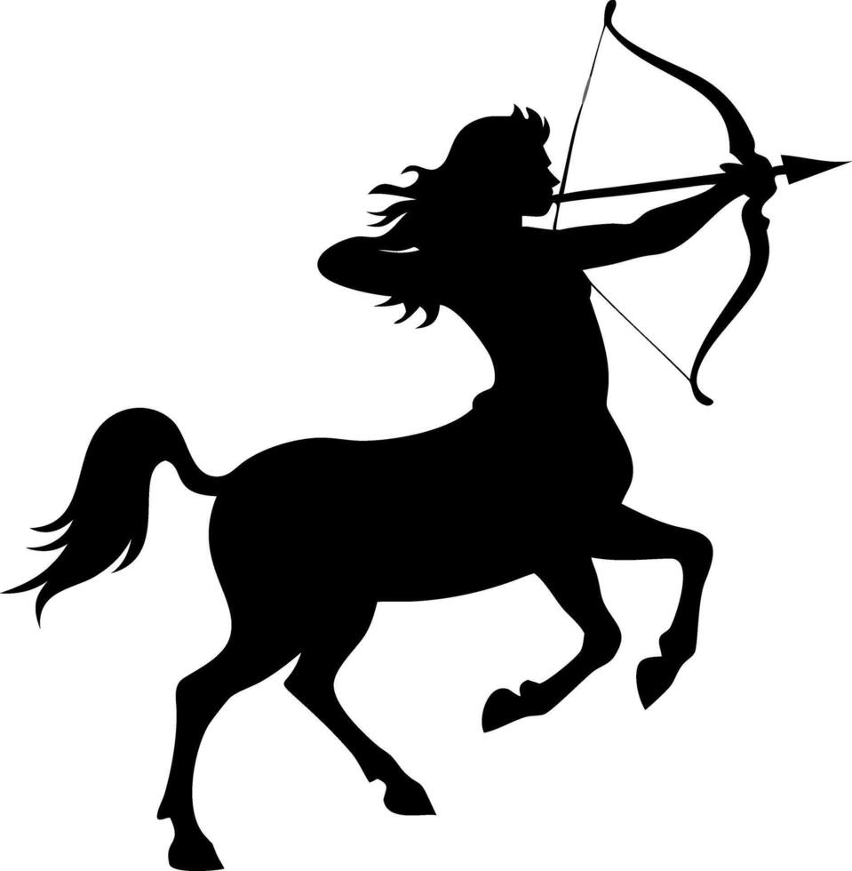 Centaur Archer Silhouette Mythical Creature Illustration for Art and Design vector
