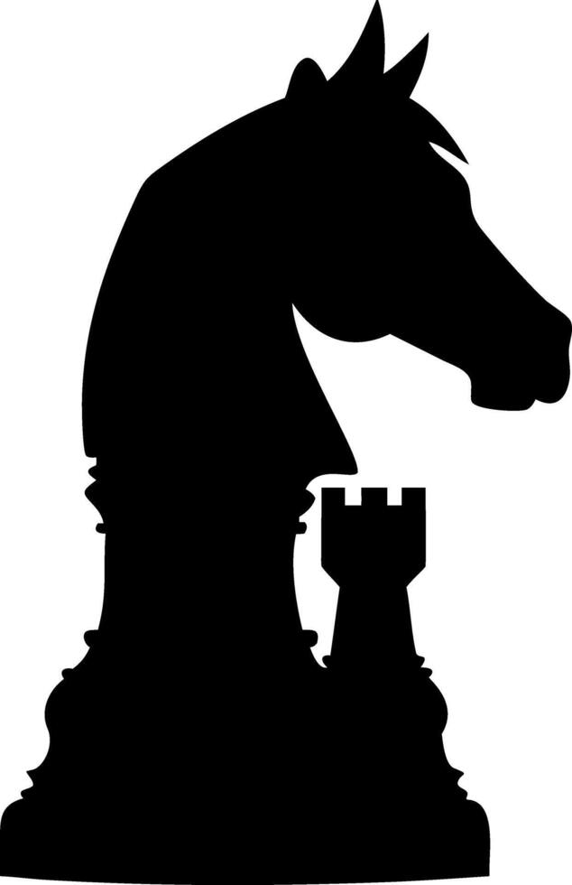 Chess Knight Silhouette Illustration for Gaming and Design Projects vector