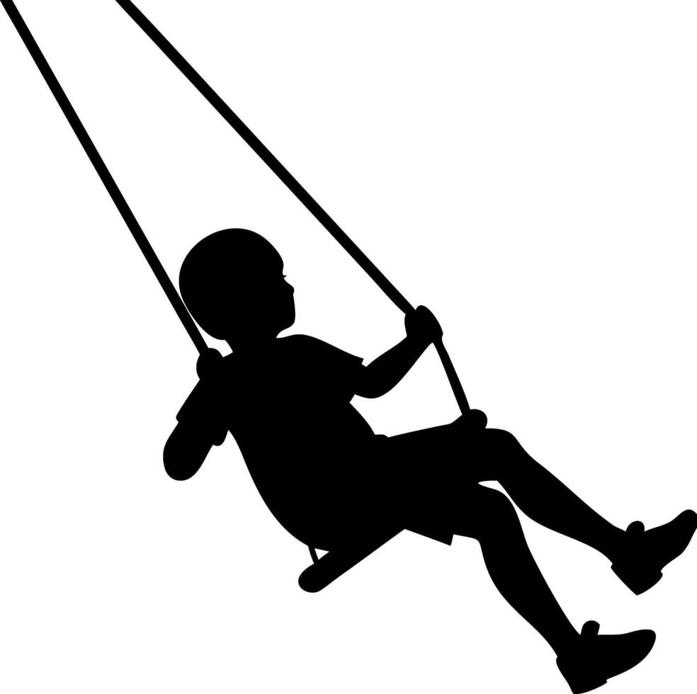 Child Swinging Silhouette Perfect for Posters or Illustrations vector