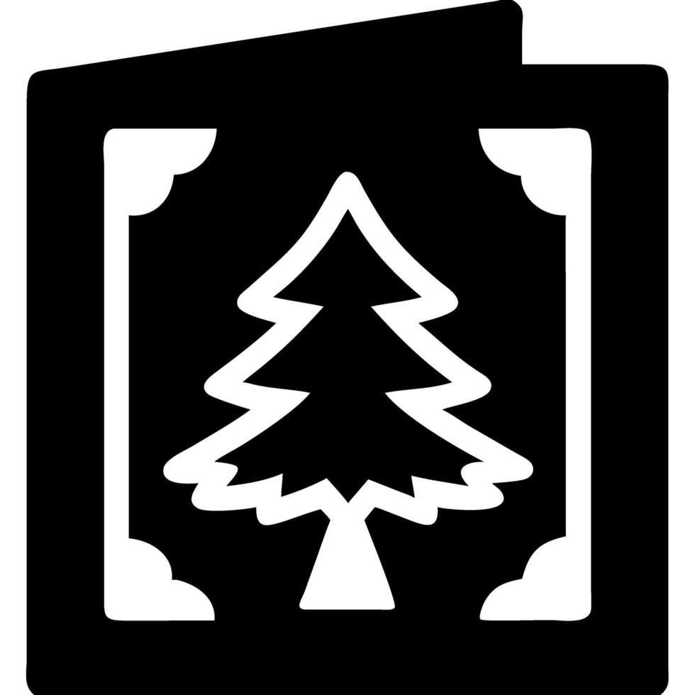 Christmas Tree Greeting Card Design for Holiday Crafts and Decorations vector