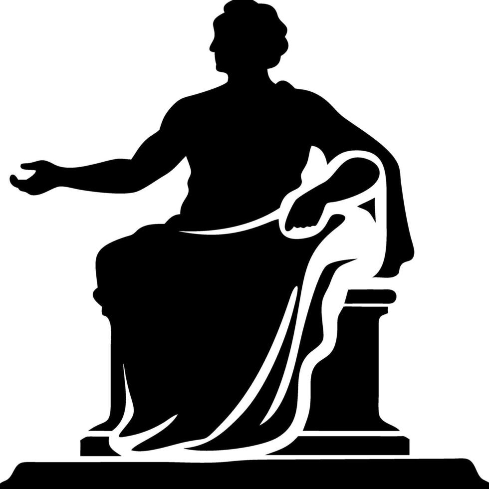 Classic Greek Statue Silhouette Design for Art and Decoration Projects vector