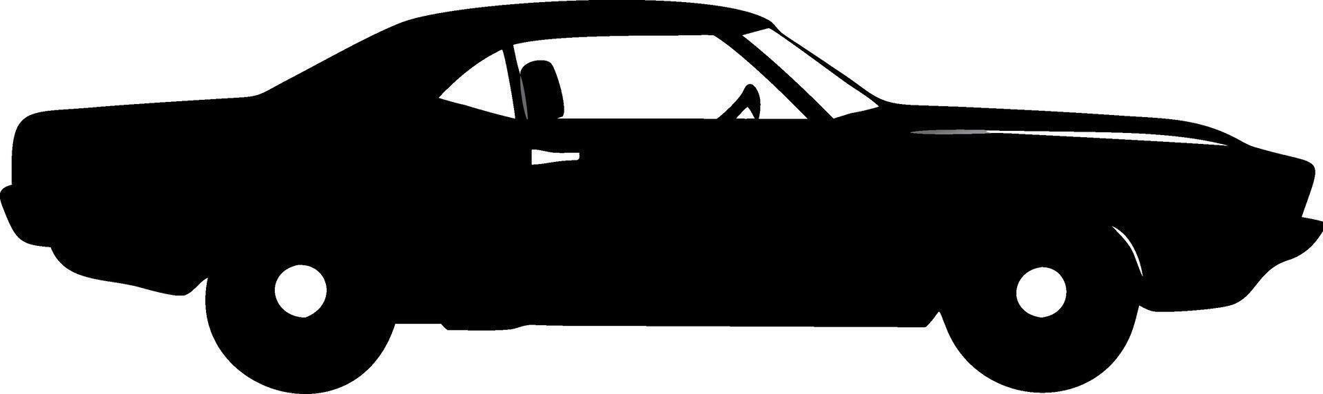 Classic Muscle Car Silhouette for Automotive Design and Decorative Use vector