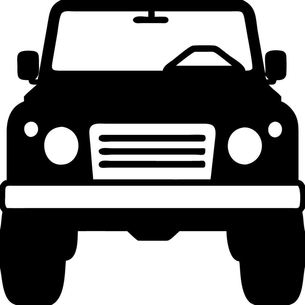 Classic Offroad Vehicle Front View for Illustrations and Graphic Design Projects vector