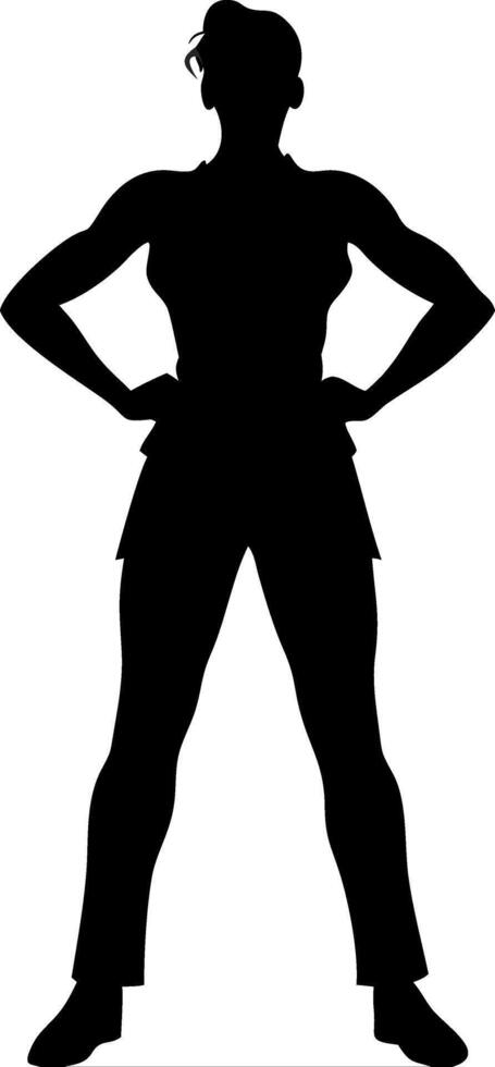 Confident Female Silhouette Standing Strong Art for Design Projects and Inspiration vector