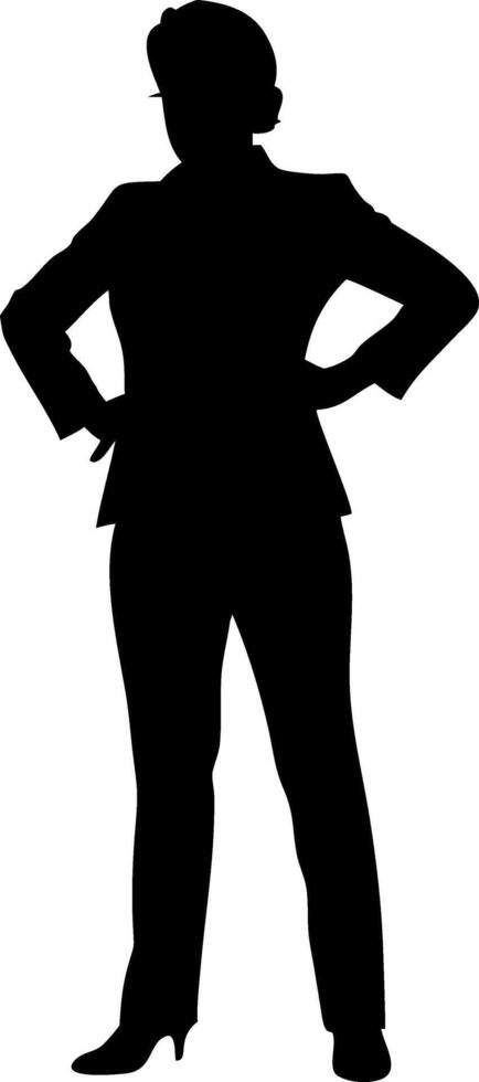 Confident Businesswoman Silhouette for Design and Illustration Projects vector