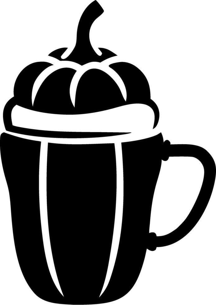 Coffee Cup Shaped as Pumpkin Silhouette Modern Art for Fall Decor and Designs vector