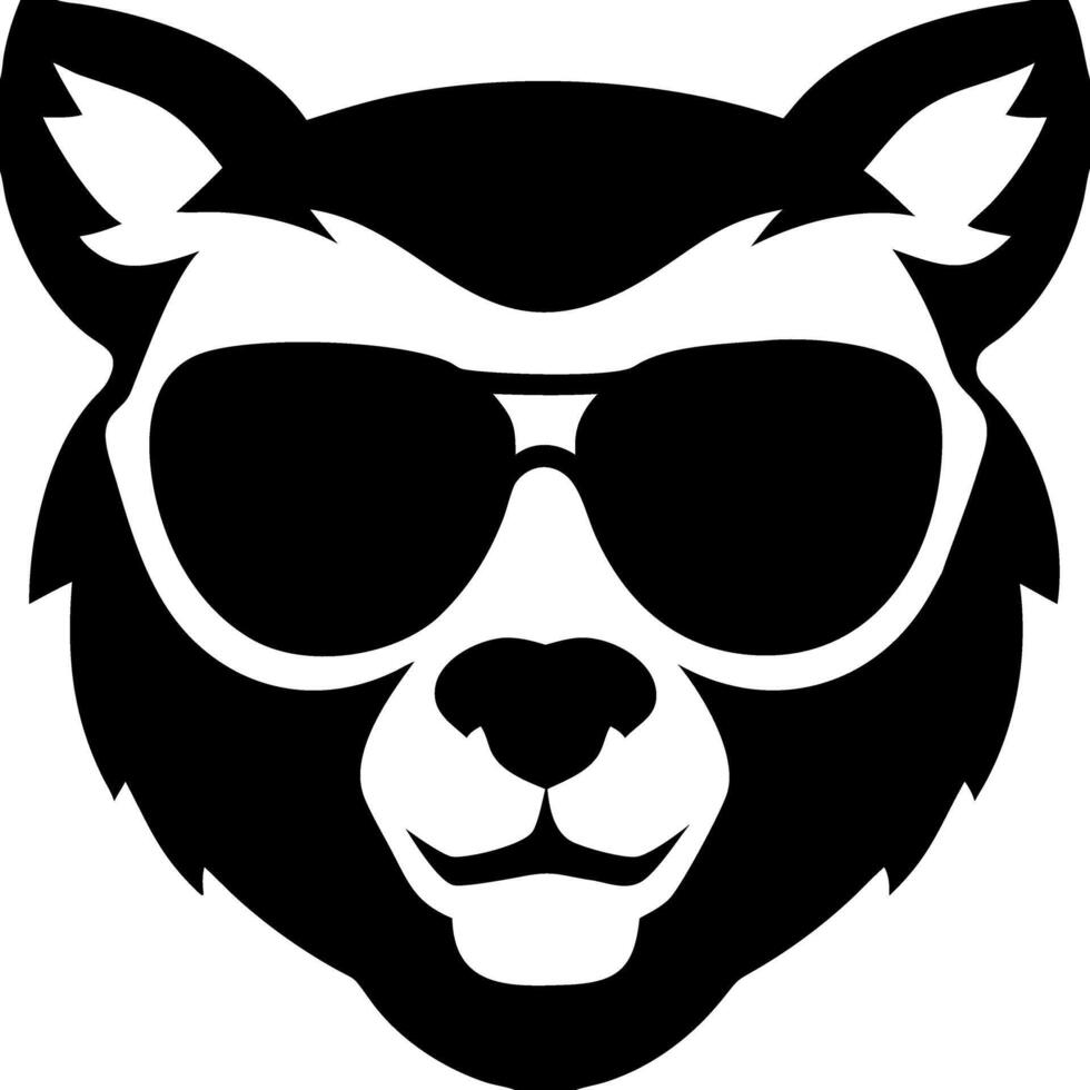 Cool Bear Face in Sunglasses Design for Branding and Apparel vector