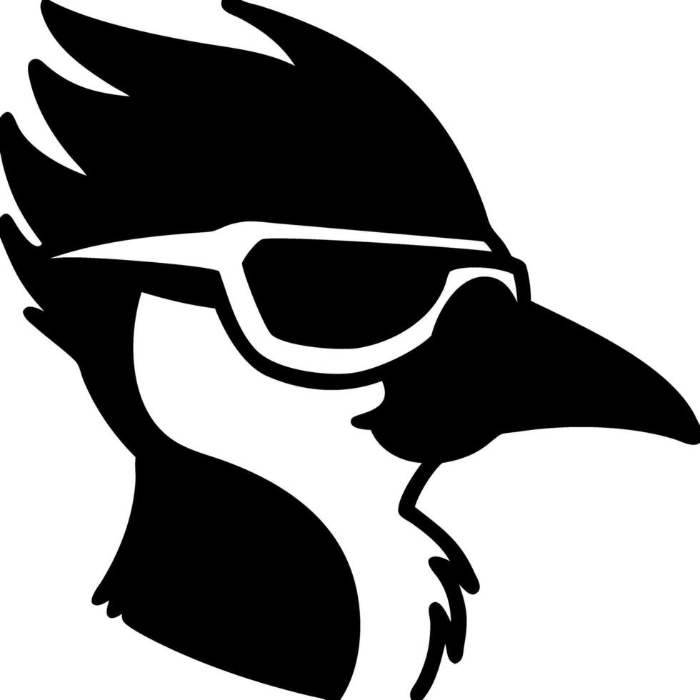 Cool Bird Silhouette with Sunglasses Art for Prints Tattoos vector
