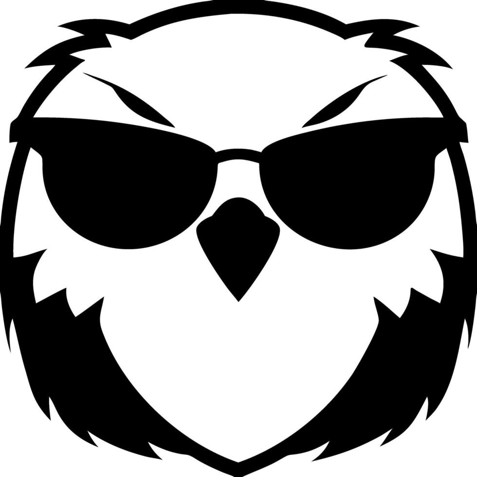Cool Owl Wearing Sunglasses Art for Tattoos and Graphic Design Projects vector