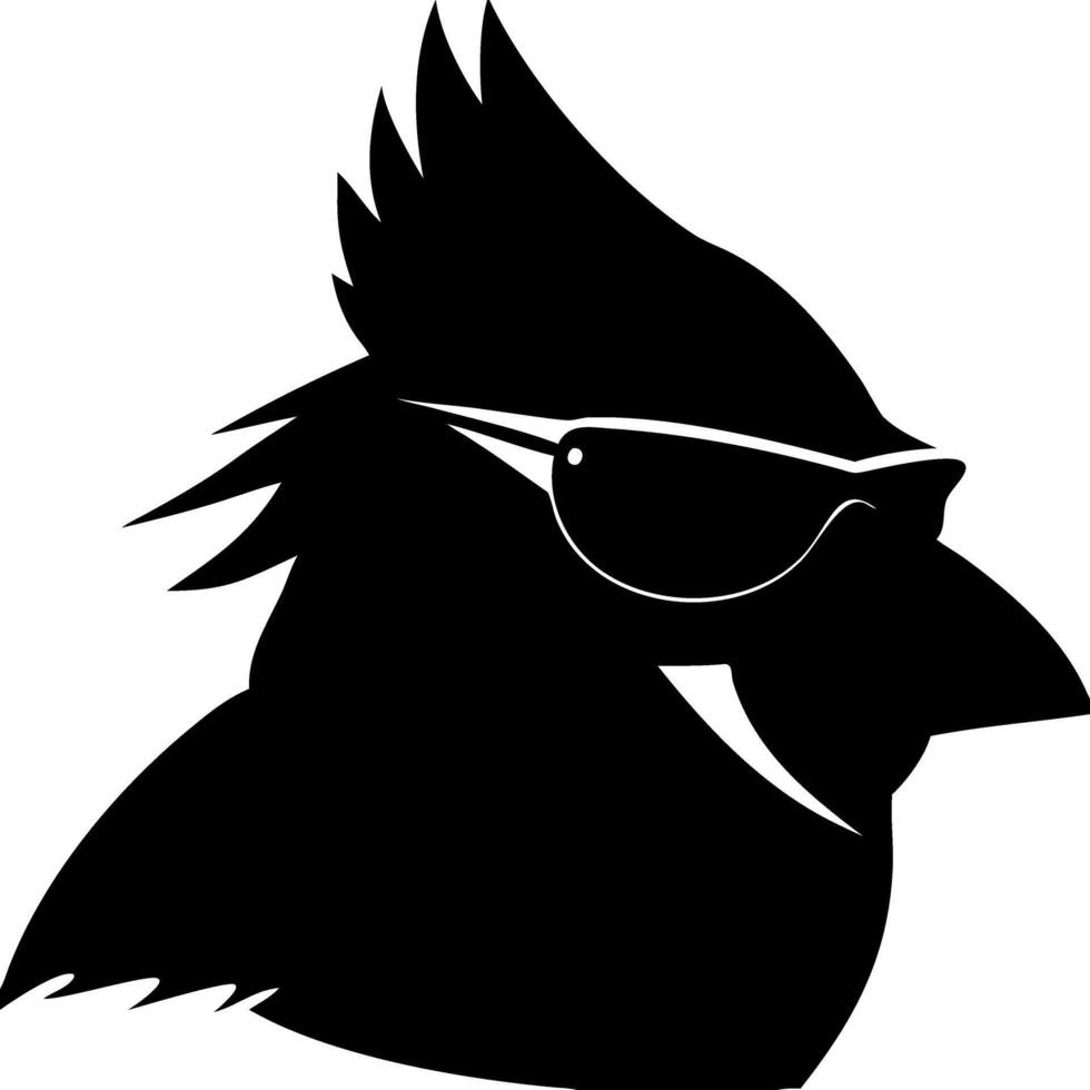 Cool Rooster Silhouette with Sunglasses for Posters and Designs vector