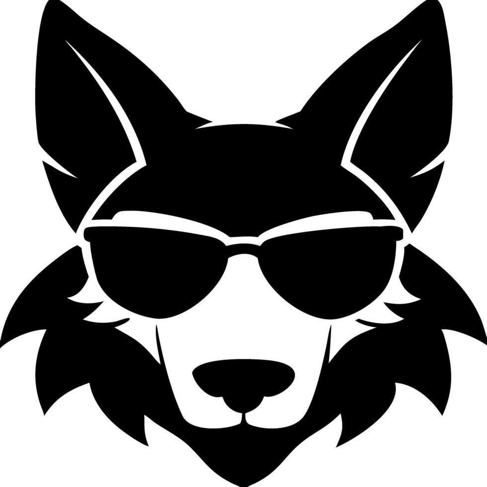 Cool Wolf Silhouette with Sunglasses for Logos and T-Shirt Designs vector