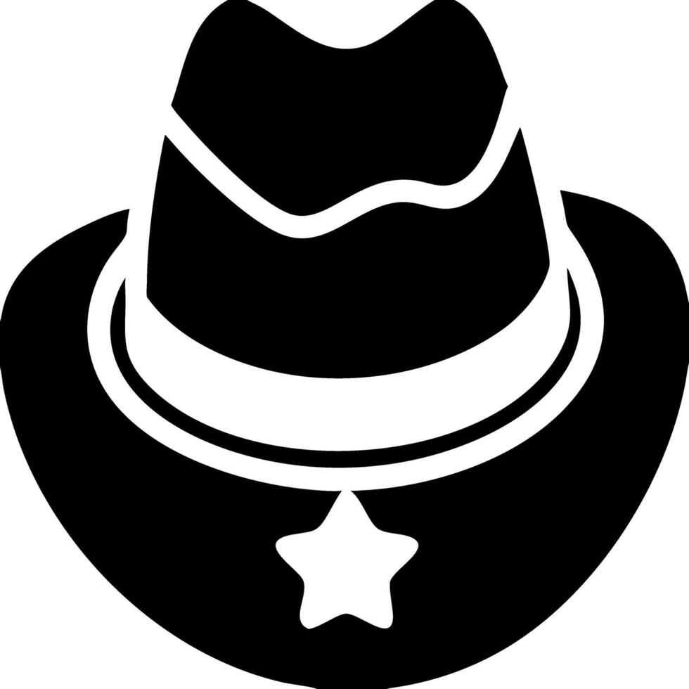 Cowboy Hat and Sheriff Badge Silhouette for Western Themes vector