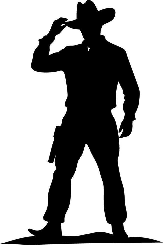 Cowboy Silhouette Western Theme Illustration for Graphic Design and Craft Projects vector
