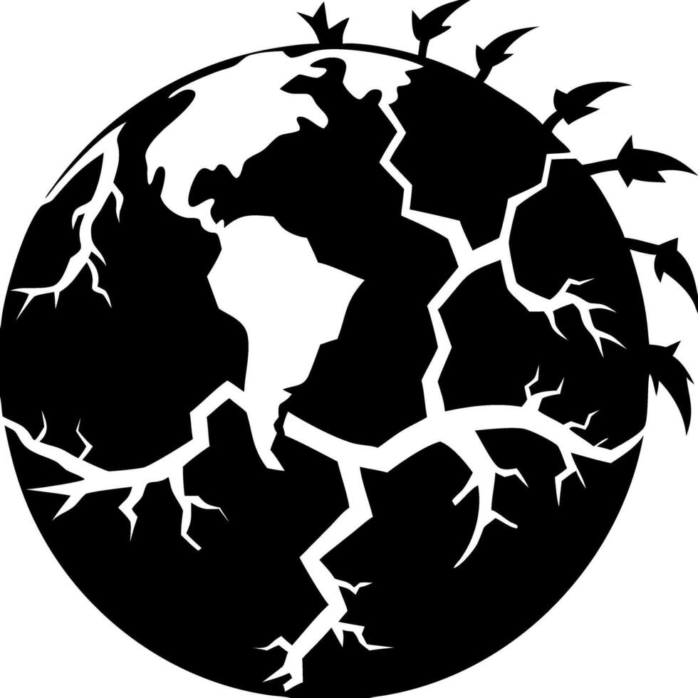 Cracked Earth Illustration Environmental Crisis Concept Art vector