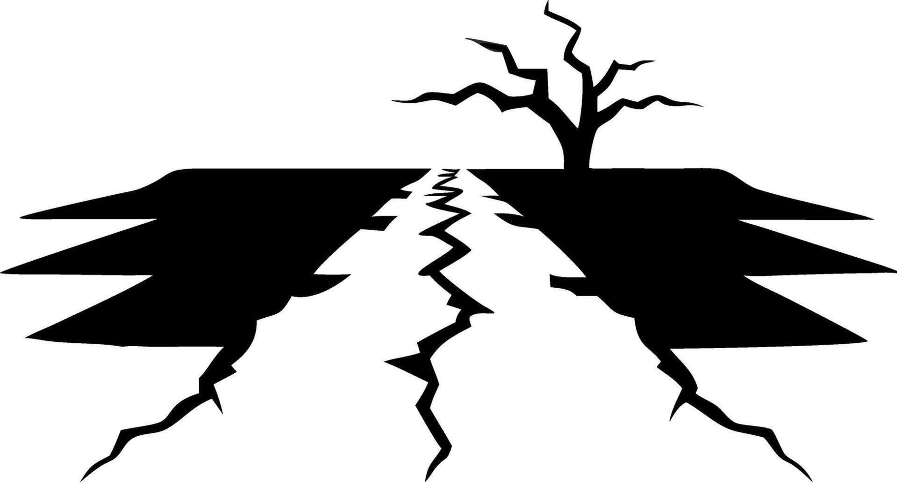 Cracked Earth with Barren Tree Illustration for Disaster Theme Designs vector