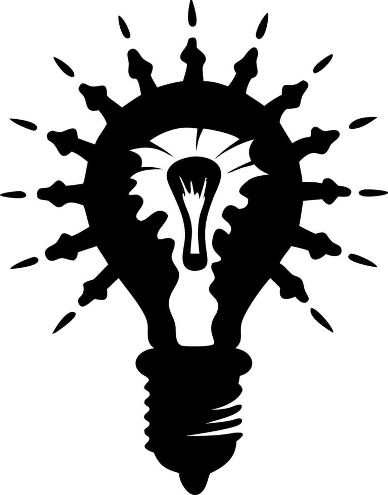 Creative Light Bulb Silhouette Gears Symbol for Innovation and Ideas vector