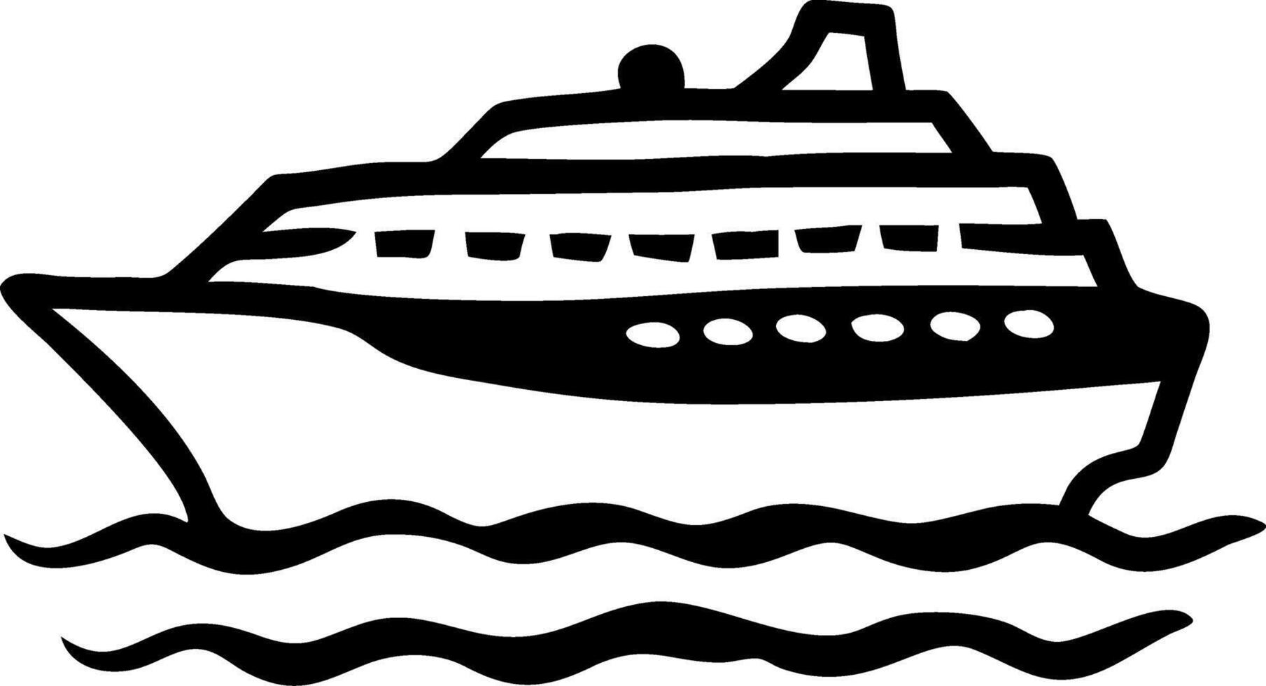 Cruise Ship Silhouette for Nautical Designs and Educational Uses vector