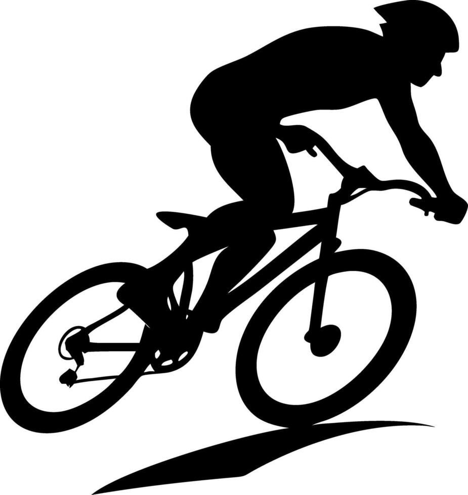 Cyclist Silhouette Riding Mountain Bike for Sports Design and Artwork vector