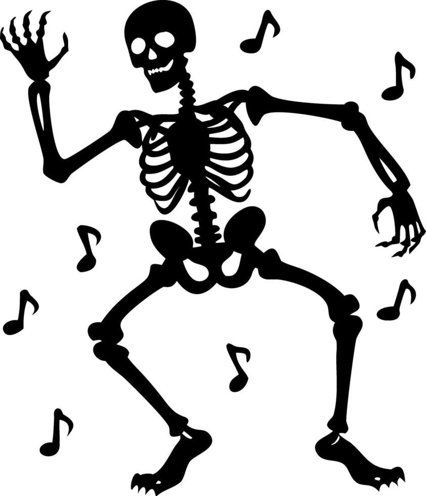 Dancing Skeleton with Music Notes for Halloween Party Decor and Crafts vector