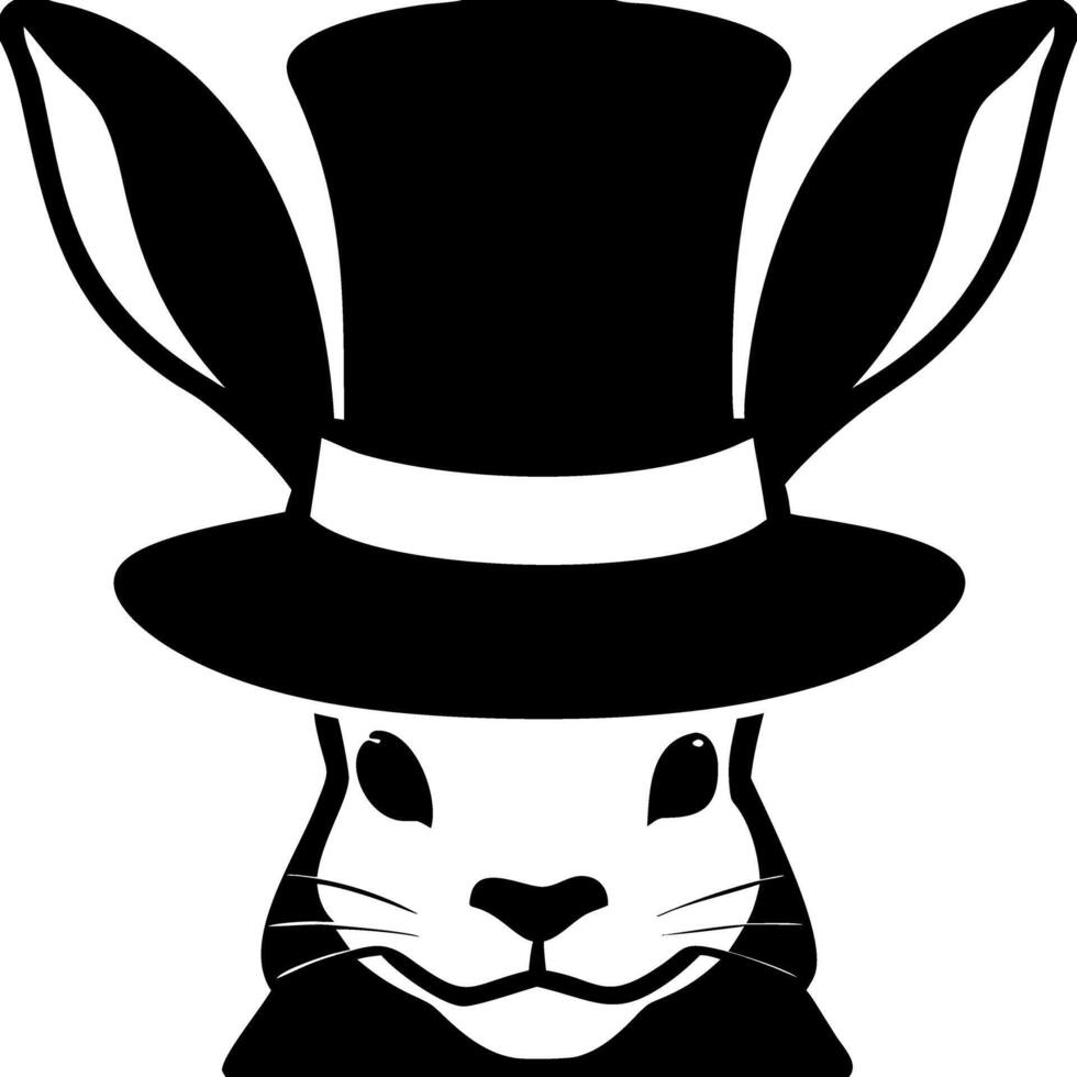 Dapper Rabbit in Top Hat Illustration for Creative Design Use vector