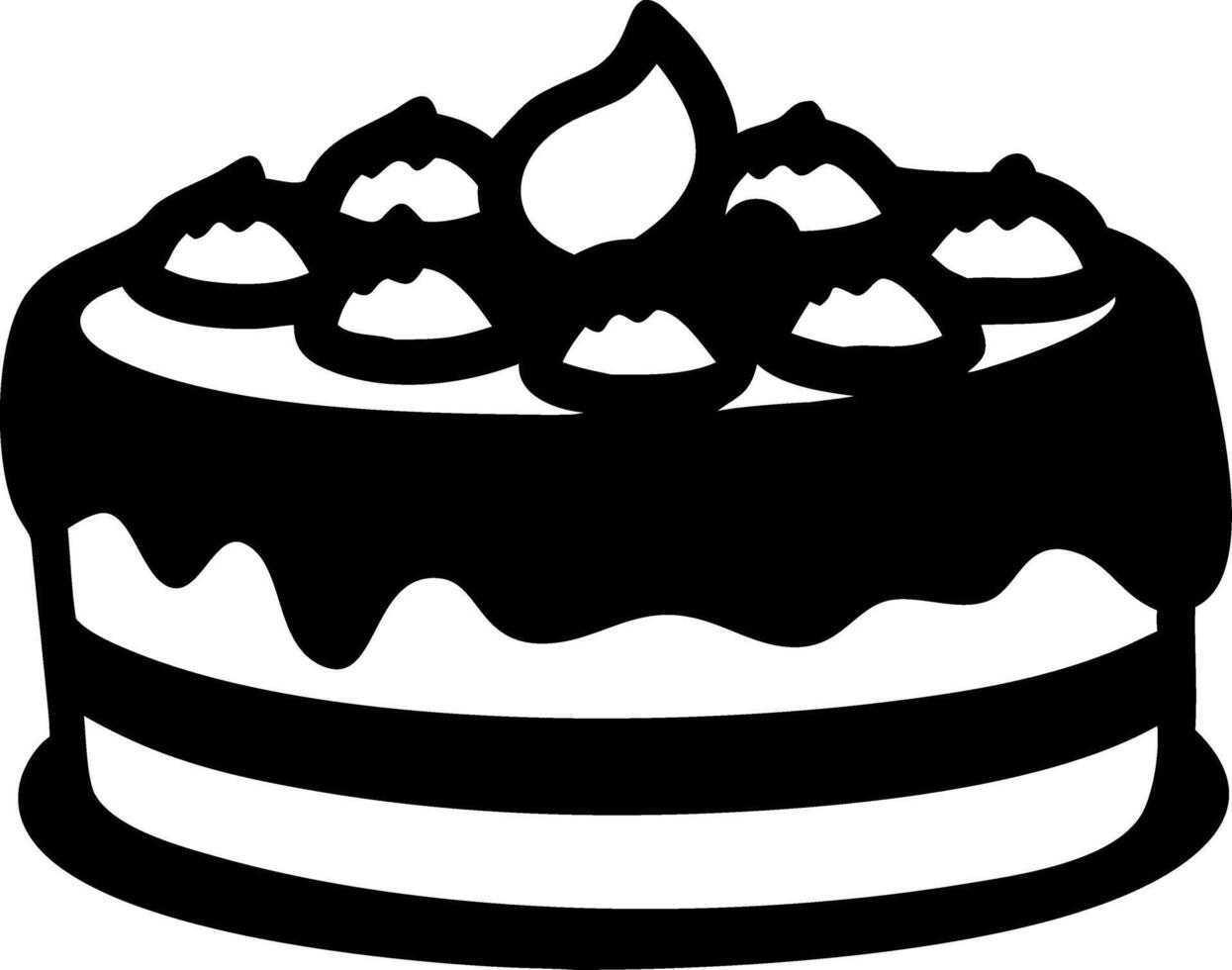 Delicious Chocolate Cake Illustration Perfect for Desserts or Baking Projects vector
