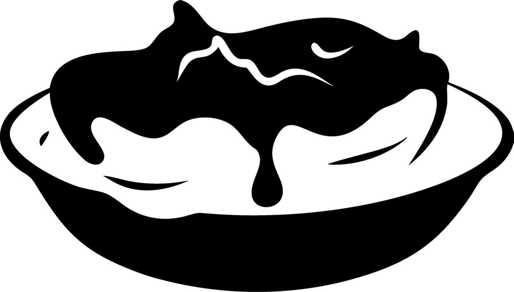 Delicious Chocolate Dripping on Bowl Simple Black for Culinary Designs vector