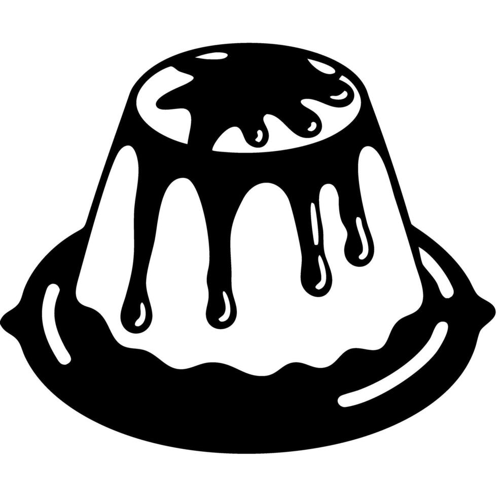 Delicious Pudding Dessert Silhouette Art for Culinary Designs vector