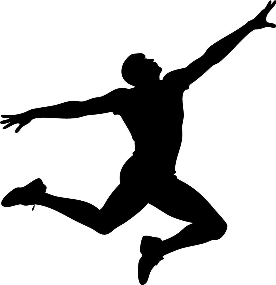 Dynamic Athlete Silhouette Jump in Action Illustration for Fitness Designs vector