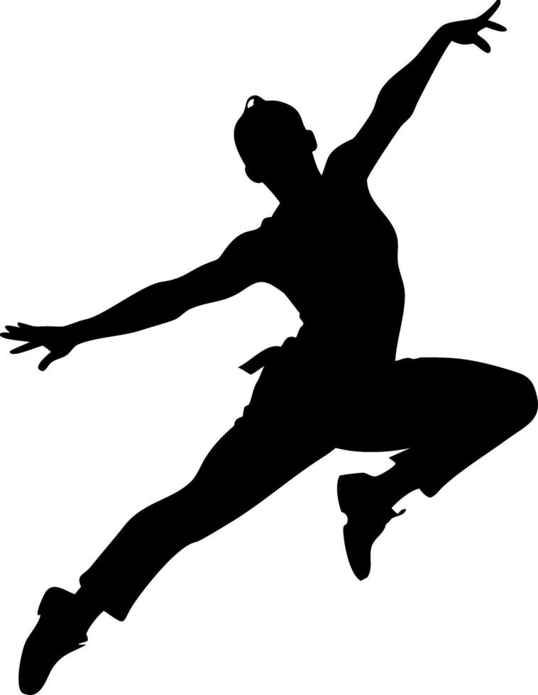 Dynamic Dancer Silhouette Jumping Illustration for Art and Design vector