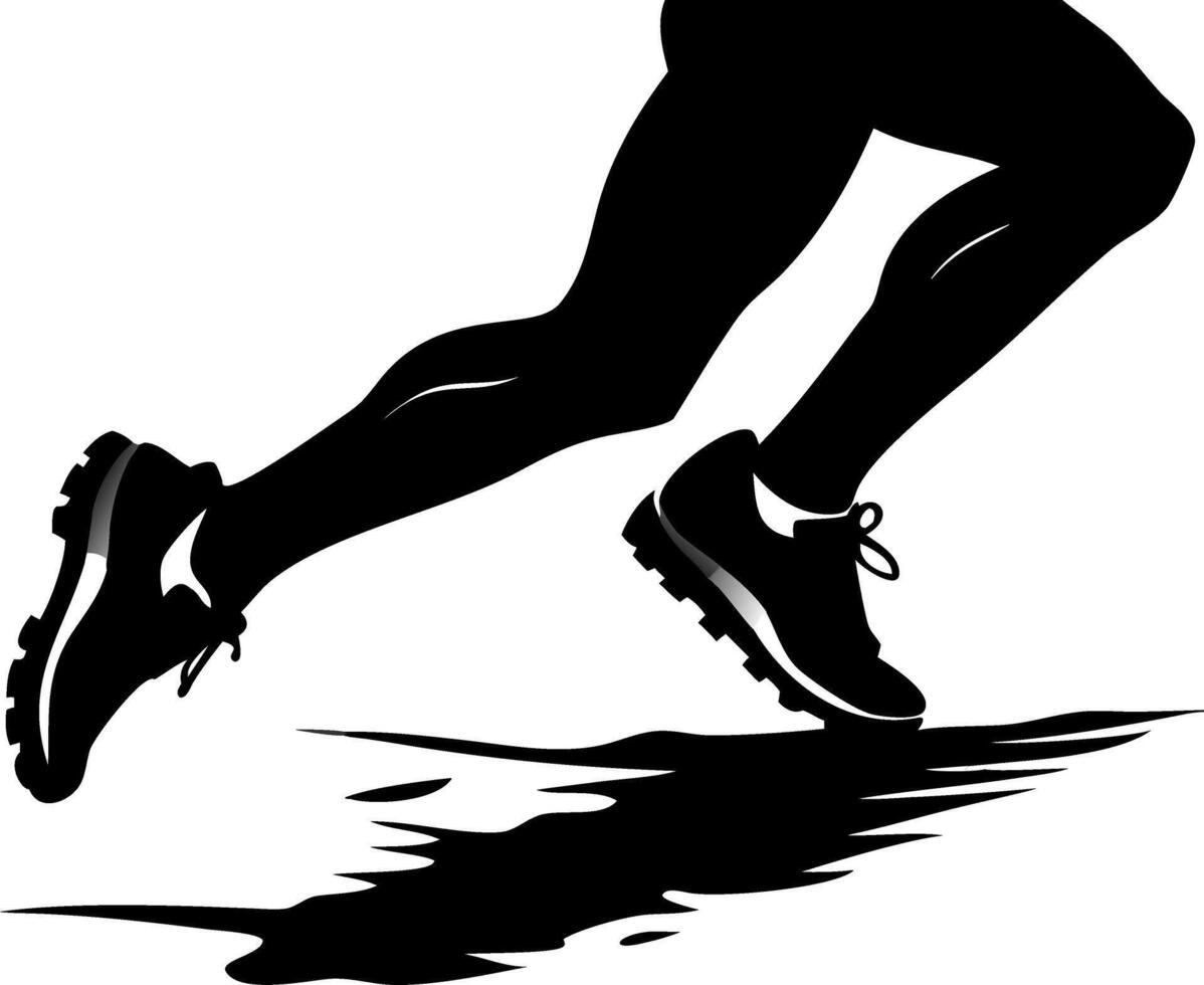 Dynamic Runners Legs Silhouette for Sports Print and Fitness Design vector