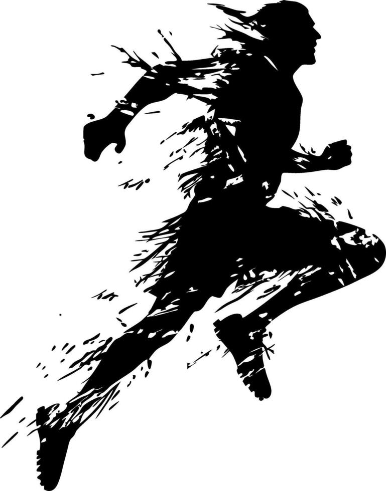 Dynamic Silhouette of a Running Person for Fitness and Sports Design vector