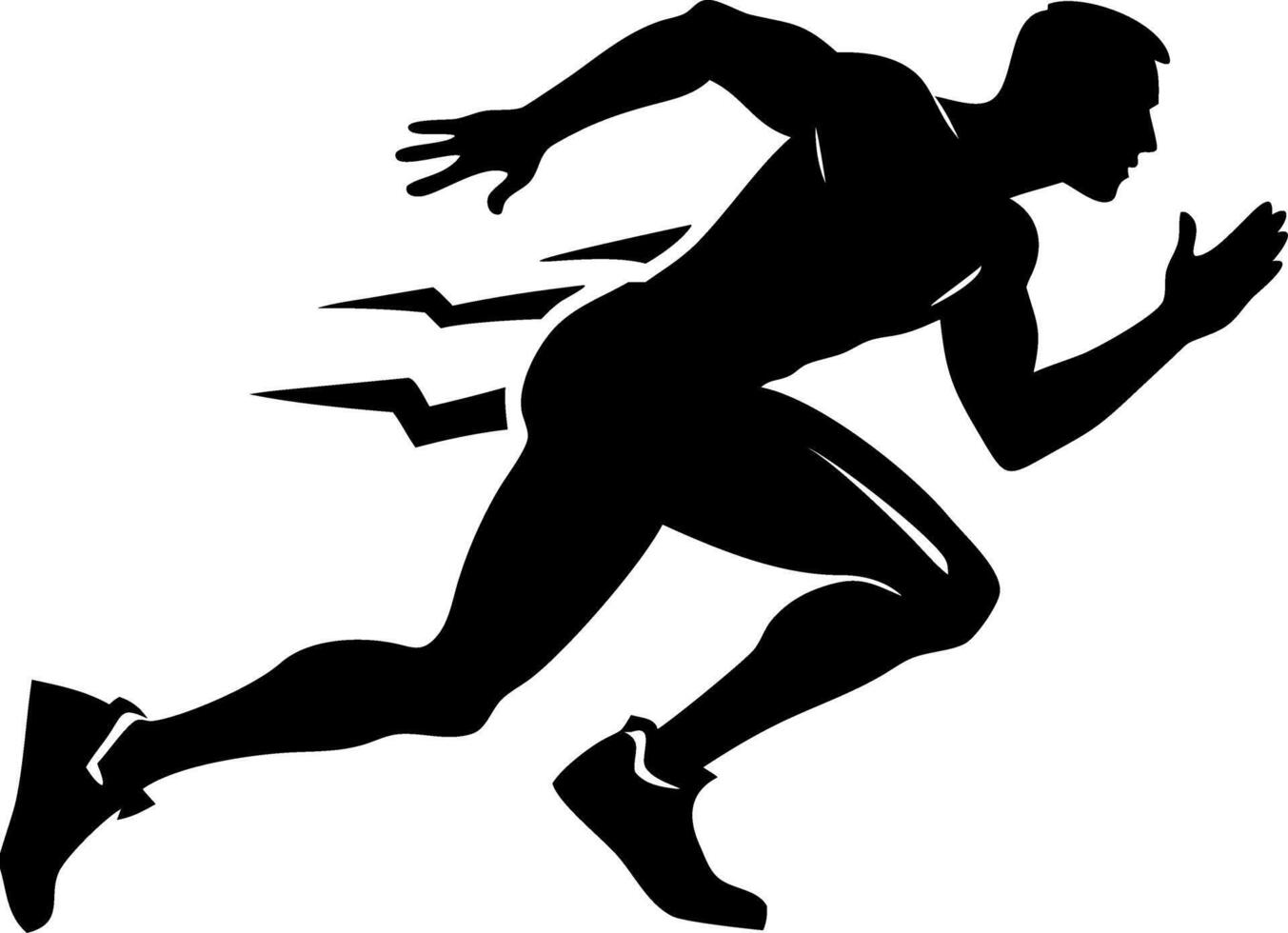Dynamic Running Silhouette for Sport Fitness and Speed Themes vector